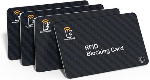 بطاقات حجب RFID - 4 قطع ممتازة بدون تلامس NFC لبطاقة الائتمان وجواز السفر، تصميم ذكي نحيف يناسب تمامًا المحفظة/المحفظة، لمنع سرقة هوية حامل بطاقة الائتمان in Kuwait