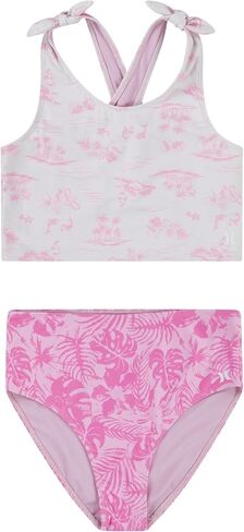 Hurley Girls' Two Crossback Tankini 2-Piece Swim Set (Big Kid) in Saudi Arabia
