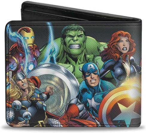 Buckle Down Men's Wallet Marvel Universe Avengers Group Pose Bi-Fold, Multi, One Size in Kuwait