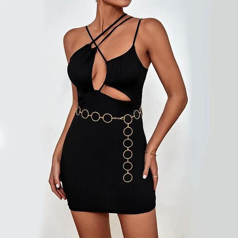 Metal Waist Chain for Women Chunky Belly Link Chain Belt for Dresses in Saudi Arabia