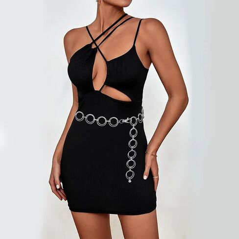 Metal Waist Chain for Women Chunky Belly Link Chain Belt for Dresses in Saudi Arabia