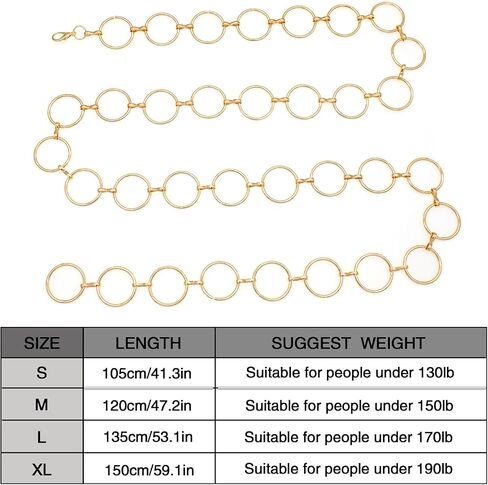 Metal Waist Chain for Women Chunky Belly Link Chain Belt for Dresses in Saudi Arabia
