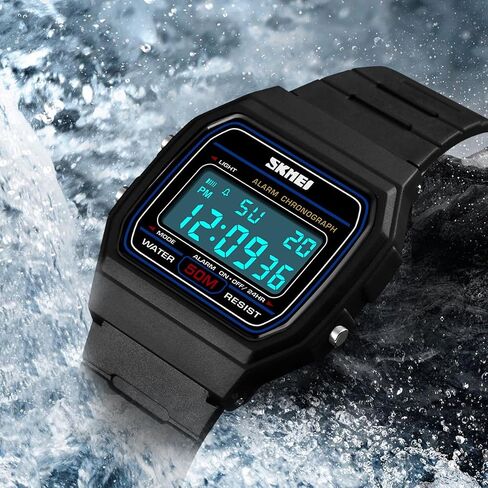 SKMEI Digital Sport Watch, Upgraded 50M Waterproof Wristwatch for Men Women, LED Back Light, Ultra-Light Only 80g in Saudi Arabia