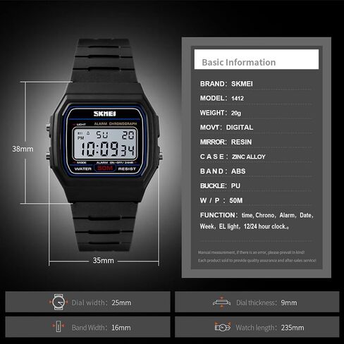 SKMEI Digital Sport Watch, Upgraded 50M Waterproof Wristwatch for Men Women, LED Back Light, Ultra-Light Only 80g in Saudi Arabia