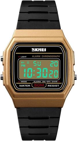 ساعة SKMEI الرياضية الرقمية، ساعة يد مطورة مقاومة للماء حتى 50 متر للرجال والنساء، إضاءة خلفية LED، خفيفة للغاية 80 جرام فقط in Kuwait