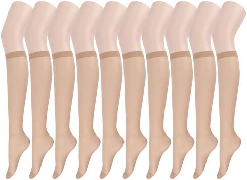 Endingshop 10 Pairs Sheer Knee High Stockings Compression Pantyhose for Women in Saudi Arabia