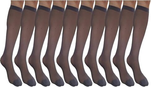 Endingshop 10 Pairs Sheer Knee High Stockings Compression Pantyhose for Women in Saudi Arabia