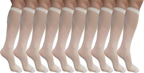 Endingshop 10 Pairs Sheer Knee High Stockings Compression Pantyhose for Women in Saudi Arabia
