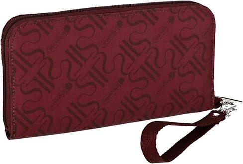 LeSportsac De Luxe Claret Tech Wallet Wristlet, Zip Around Wallet/Detachable Wristlet Strap, Holds Cell Phone, Style 3462/Color E471, LS Monogram Logo, Tonal Cranberry/Pomegranate Red Jewel-Tone Logo in Saudi Arabia