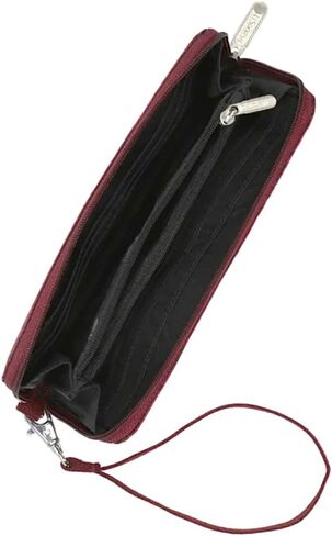 LeSportsac De Luxe Claret Tech Wallet Wristlet, Zip Around Wallet/Detachable Wristlet Strap, Holds Cell Phone, Style 3462/Color E471, LS Monogram Logo, Tonal Cranberry/Pomegranate Red Jewel-Tone Logo in Saudi Arabia