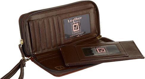 Stone Mountain Cornwall Large Double Zip Wallet One Size Brown/cognac brown in Saudi Arabia
