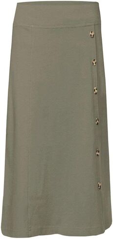 Baby'O Girl's Stretch Cotton Knit Faux Button Front Ankle Length A-Line Skirt in Saudi Arabia