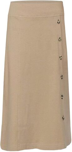 Baby'O Girl's Stretch Cotton Knit Faux Button Front Ankle Length A-Line Skirt in Saudi Arabia