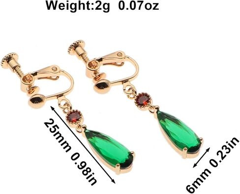 Howl's Earrings 18K Gold Clip on Earrings Castle Moving Jewelry Green Drop Dangle Earrings Cosplay Anime Gift for Women Men in Saudi Arabia