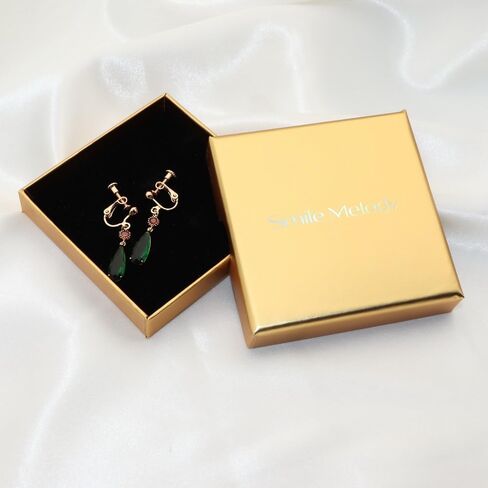 Howl's Earrings 18K Gold Clip on Earrings Castle Moving Jewelry Green Drop Dangle Earrings Cosplay Anime Gift for Women Men in Saudi Arabia