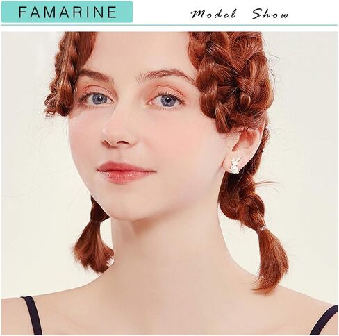 عيد الفصح كليب الأقراط الأرنب كليب على الأقراط الكريستال اللؤلؤ القرط الأرنب للنساء هدية in Kuwait