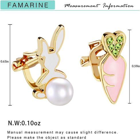 عيد الفصح كليب الأقراط الأرنب كليب على الأقراط الكريستال اللؤلؤ القرط الأرنب للنساء هدية in Kuwait