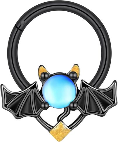 Qmcandy الفولاذ المقاوم للصدأ 16G الملاك الشرير متمحور الجزء الدائري اللؤلؤ جمشت أوباليت رصاصة استرخى الحاجز الفرس الأنف هوب in Kuwait