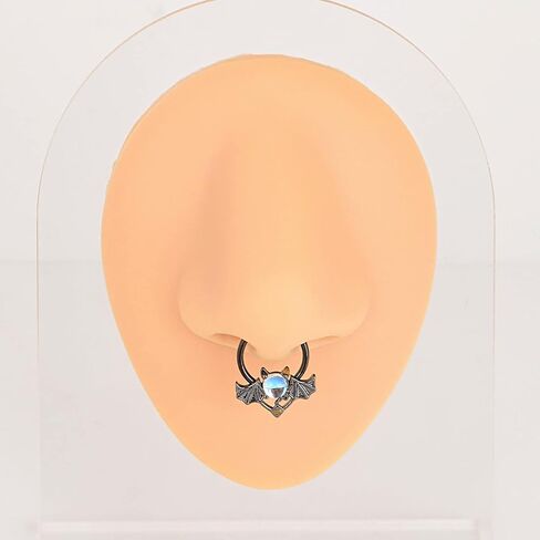 Qmcandy الفولاذ المقاوم للصدأ 16G الملاك الشرير متمحور الجزء الدائري اللؤلؤ جمشت أوباليت رصاصة استرخى الحاجز الفرس الأنف هوب in Kuwait