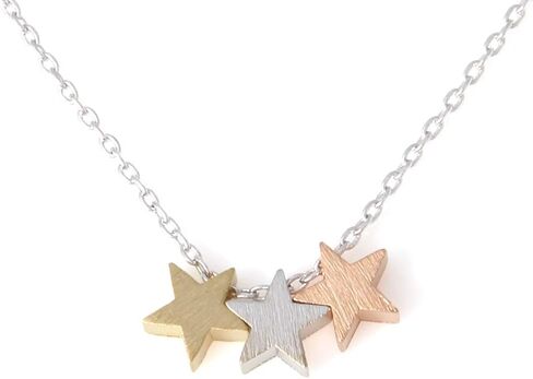 قلادة LAONATO 3 نجوم مختلطة الألوان مطلية بالنحاس، 17.5 بوصة in Kuwait