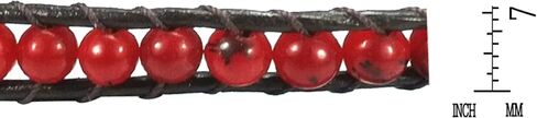 AeraVida Bohemian Multi Layer Red Muse Coral Tribal Beaded Wrap Leather Bracelet | Stylish Handmade Jewelry for Women | Handmade Red Muse Coral Bracelet | Statement Bracelet | Boho Jewelry in Saudi Arabia