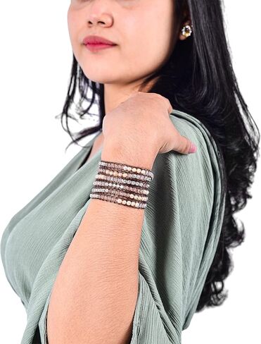 روز اليشم ، الوردي المياه العذبة المستزرعة اللؤلؤ + الفضة الزنك - سبيريت المعصم كاساندرا بوهو التفاف سوار in Kuwait