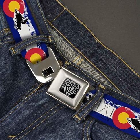 Buckle-Down Unisex-Adult's Seatbelt Belt Colorado Regular, Snowmobiler/Mountains, 1.5" Wide-24-38 Inches in Saudi Arabia