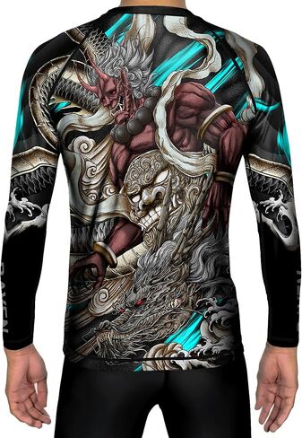حذاء Oni & Dragon Jiu Jitsu BJJ Rash Guard MMA للرجال باللون الأسود in Saudi Arabia