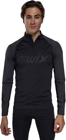 Swix Men's Racex Half Zip Lightweight Breathable Quick-Drying Stretch Slim Fit Long Sleeve Baselayer Top in Saudi Arabia