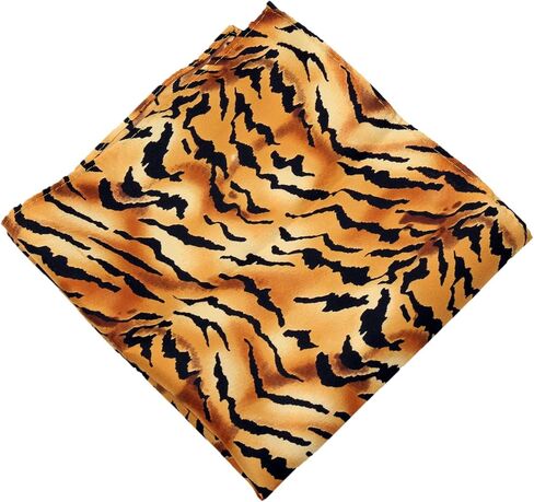 CBUND-ADF-307 - Mens Formal Woven Tiger Print Cummerbund Pre-Tied Bowtie Hanky set, Gold Black, One size in Kuwait