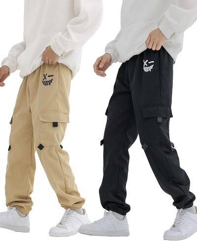 SHENHE Boy's 2 Pairs Graphic Drawstring Waist Cargo Pants Sweatpants Casual Joggers Pants in Saudi Arabia