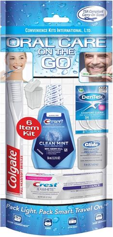 مجموعة أدوات الراحة الدولية للرجال المكونة من 11 قطعة مع العناية بالفم وأساسيات العناية بالفم، وتتميز بما يلي: منتجات بحجم السفر، باللون الأزرق in Kuwait