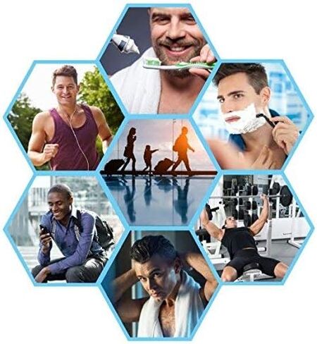 مجموعة أدوات الراحة الدولية للرجال المكونة من 11 قطعة مع العناية بالفم وأساسيات العناية بالفم، وتتميز بما يلي: منتجات بحجم السفر، باللون الأزرق in Kuwait