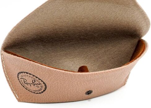 Ray-Ban Light Brown Textured Large Sunglass Eyeglass Case + Bundle with eSHADES Luxury Eyewear Kit in Saudi Arabia