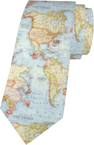 Men's Funny Map Ties Blue Atlas World Map Neckties Novelty Neck Ties for Men Teens, Wedding Holiday Gifts Party formal Casual in Saudi Arabia