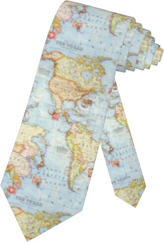 Men's Funny Map Ties Blue Atlas World Map Neckties Novelty Neck Ties for Men Teens, Wedding Holiday Gifts Party formal Casual in Saudi Arabia