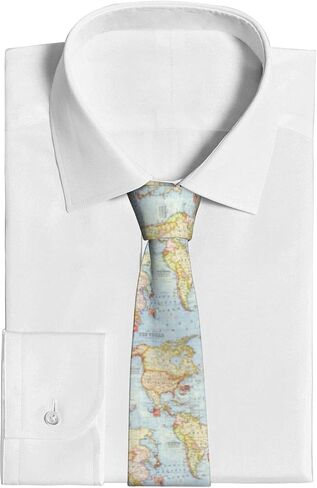 Men's Funny Map Ties Blue Atlas World Map Neckties Novelty Neck Ties for Men Teens, Wedding Holiday Gifts Party formal Casual in Saudi Arabia