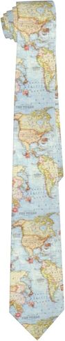 Men's Funny Map Ties Blue Atlas World Map Neckties Novelty Neck Ties for Men Teens, Wedding Holiday Gifts Party formal Casual in Saudi Arabia