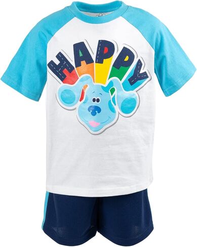 أدلة الأزرق وأنت! طقم تي شيرت وشورت شبكي برسومات راجلان in Kuwait