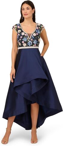 Adrianna Papell Women's Beaded Taffeta Long Dress in Saudi Arabia