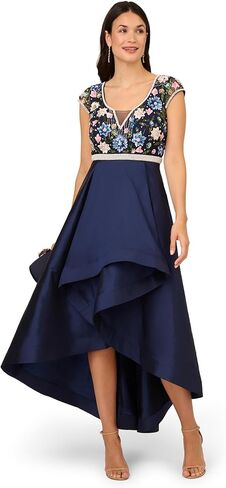 Adrianna Papell Women's Beaded Taffeta Long Dress in Saudi Arabia
