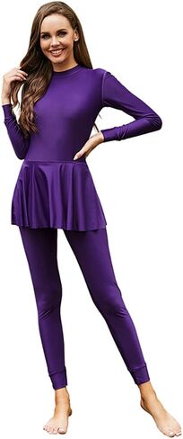 OBEEII Muslim Swimsuits for Women Full Coverage Swimwear Islamic Long Sleeve Bathing Suit Burkini Swimsuits Beachwear S-4XL in Kuwait