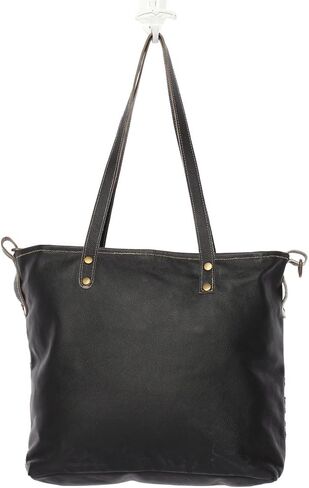 Myra Bag Black & White Shade Cowhide & Leather Tote Bag S-1167, Brown, One Size in Saudi Arabia