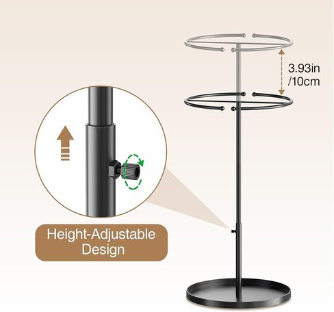 bussdis Jewelry Holder Organizer: Annular Shape for Necklaces Rings Bracelets - Height-adjustable Design Jewelry Tree for Dispaly and Storage in Kuwait