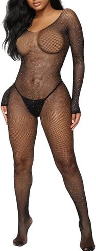 BLYOO Women's Lingerie Bodystockings Tight Nightwear Sexy Fishnet Bodysuit Mesh Body Stockings Lace Lingerie in Saudi Arabia