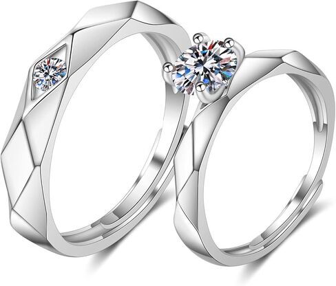 مطابقة القلب خواتم الوعد قابل للتعديل للأزواج أنا أحبك خطوبة خاتم الزواج مجموعات له ولها الفولاذ المقاوم للصدأ عالية مصقول الراحة تناسب in Kuwait