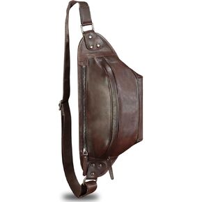 Genuine Leather Fanny Packs for Men and Women Hip Waist Bag Real Leather Fanny Bag Sling Bag Crossbody Chest Purses (Brown)