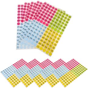 10 Sheets of Garage Sale Stickers: Round Garage Sale Stickers, Market Pre-Printed Pricing Labels, Preprinted Tags Labels for Yard Garage Market Retail Business, 3/4 Inch Pricemarker Labels