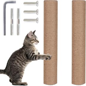 عمود خدش بديل من السيزال الطبيعي من PowerKing، 15.7 بوصة قطعتين M8 Cat Scratch Post Refill أجزاء القطب للتجديد، تتضمن مسامير (أبيض) in Kuwait