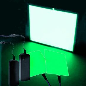 El Sheet Panel Light - 2Pcs 10 x 10cm DIY Electroluminescent Cuttable Mask Eye Lighting DIY Cosplay Party Decoration Continuous/Strobe (White)